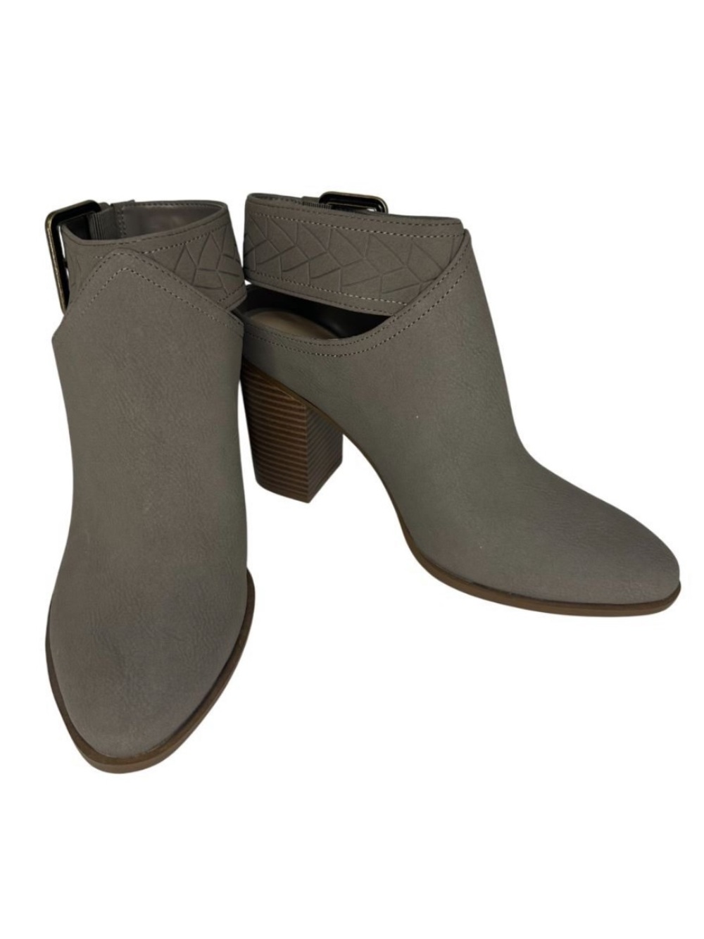 American Eagle Women's Taupe Block Heel Ankle Boot with Buckle size 9.5